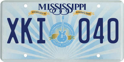 MS license plate XKI040