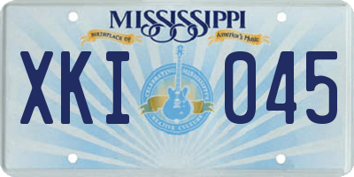 MS license plate XKI045