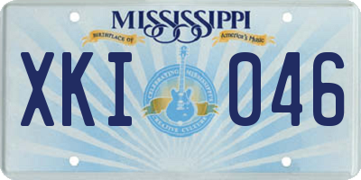 MS license plate XKI046