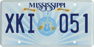 MS license plate XKI051