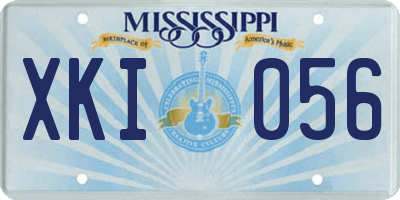 MS license plate XKI056