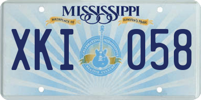 MS license plate XKI058