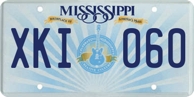 MS license plate XKI060