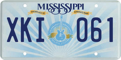 MS license plate XKI061