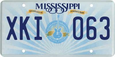 MS license plate XKI063