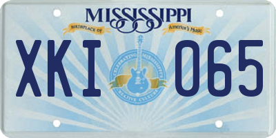MS license plate XKI065