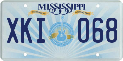 MS license plate XKI068