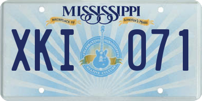 MS license plate XKI071