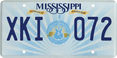 MS license plate XKI072