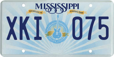 MS license plate XKI075