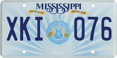 MS license plate XKI076