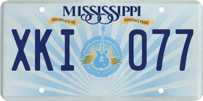 MS license plate XKI077
