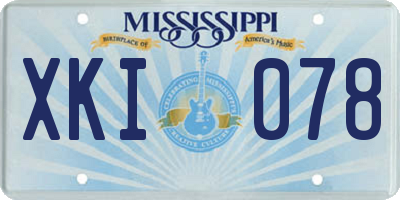MS license plate XKI078