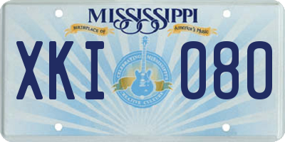 MS license plate XKI080