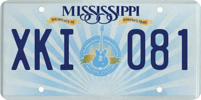 MS license plate XKI081