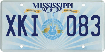 MS license plate XKI083