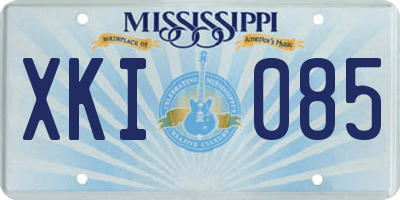 MS license plate XKI085