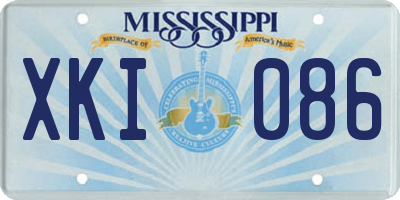 MS license plate XKI086