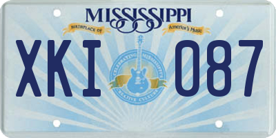 MS license plate XKI087