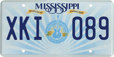 MS license plate XKI089