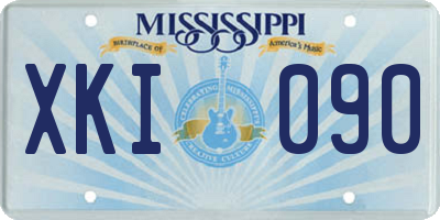 MS license plate XKI090