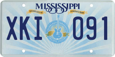 MS license plate XKI091