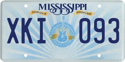 MS license plate XKI093