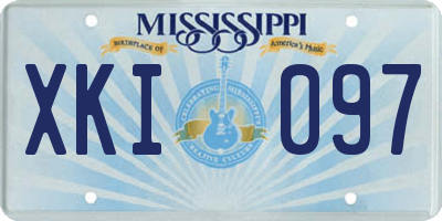MS license plate XKI097
