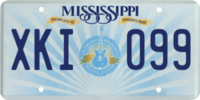 MS license plate XKI099