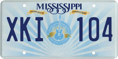 MS license plate XKI104