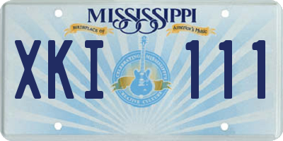 MS license plate XKI111
