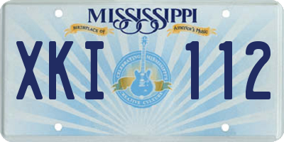 MS license plate XKI112