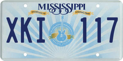 MS license plate XKI117
