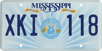 MS license plate XKI118