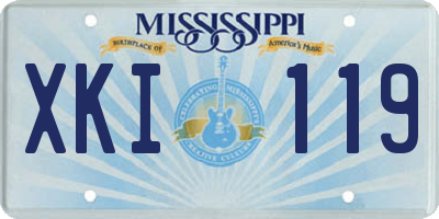 MS license plate XKI119