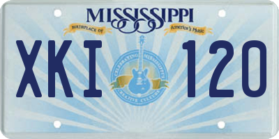 MS license plate XKI120