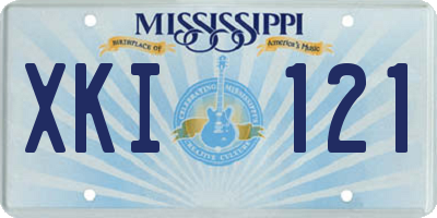 MS license plate XKI121