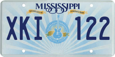 MS license plate XKI122