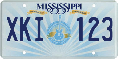 MS license plate XKI123