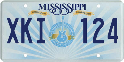MS license plate XKI124