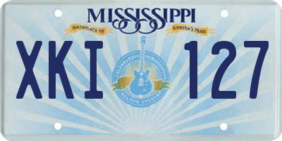 MS license plate XKI127