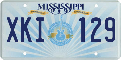 MS license plate XKI129