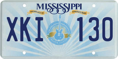 MS license plate XKI130