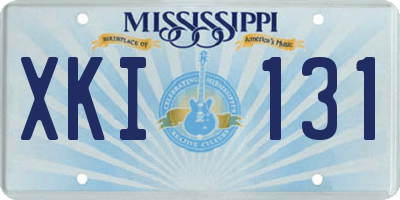 MS license plate XKI131