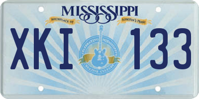MS license plate XKI133