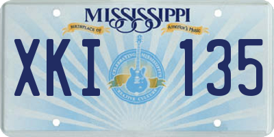 MS license plate XKI135