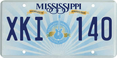 MS license plate XKI140