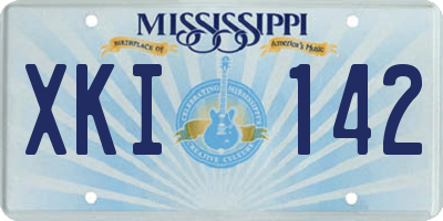MS license plate XKI142