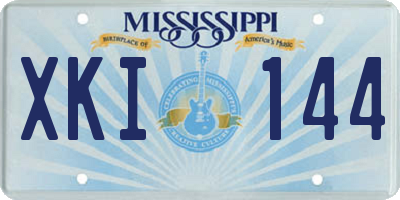 MS license plate XKI144