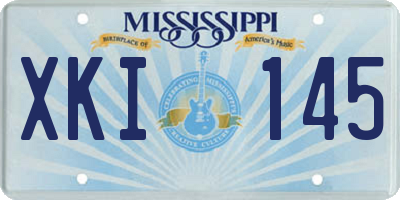 MS license plate XKI145